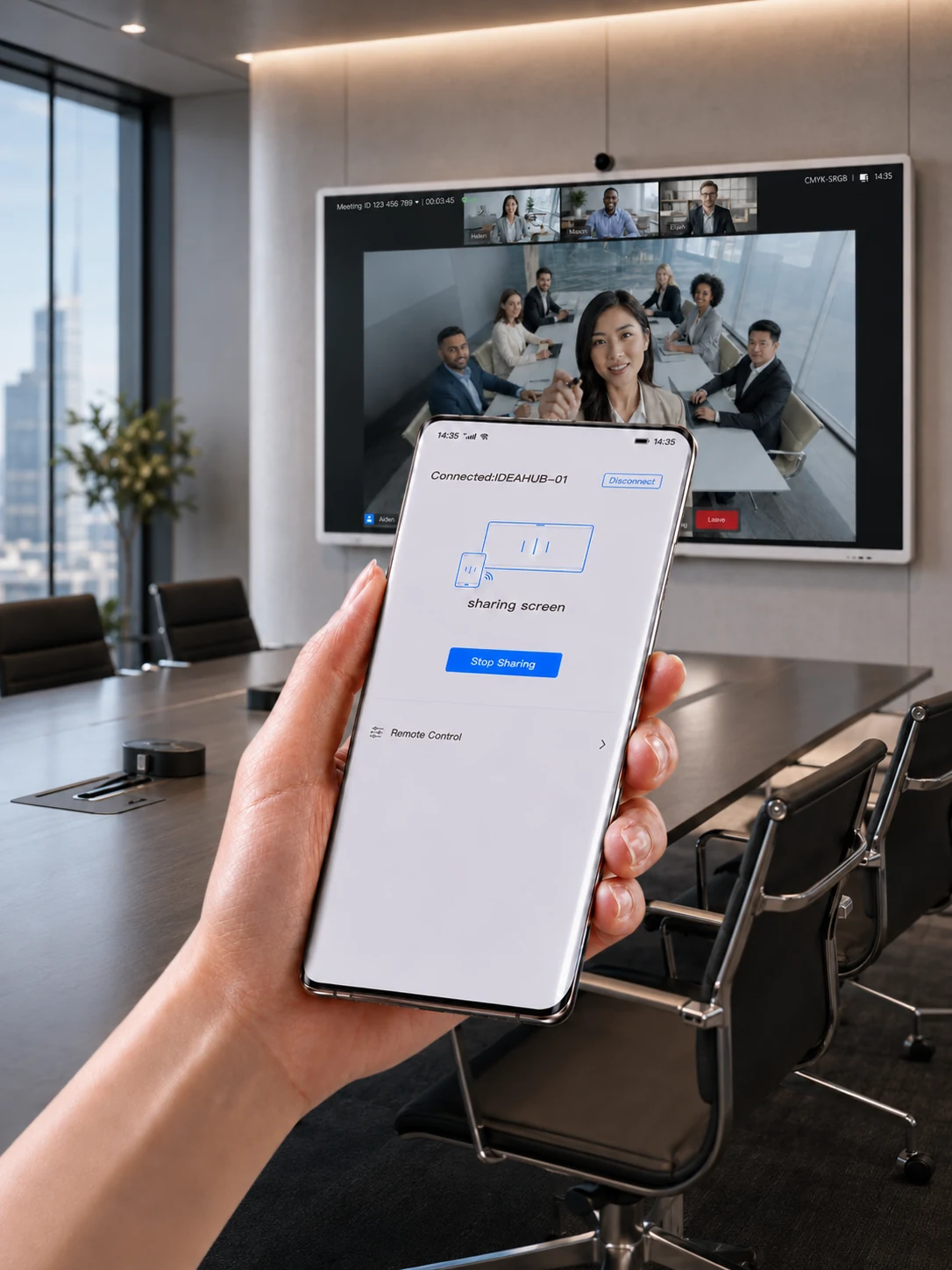 Proyección inalámbrica de la pantalla de un teléfono a Huawei IdeaHub S2