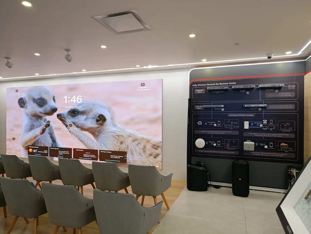 Demostración de solución de red inalámbrica Huawei en el showroom